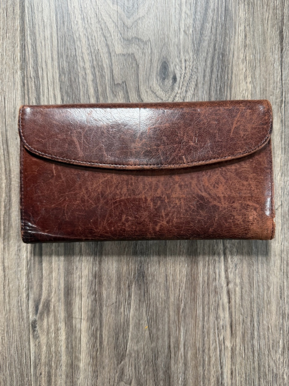 Vintage Coach brown leather wallet with checkbook insert
